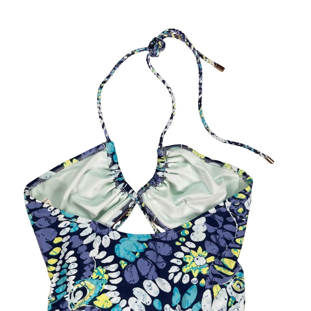 Aerie Floral Cut Out One Piece Swim Sz Medium Cheeky Boho Hippie Festival - Picture 10 of 16